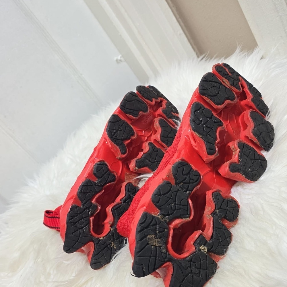 High Fashion Bold Red Knit High-Top Unisex Sneakers🌴✌️ - Picture 9 of 10